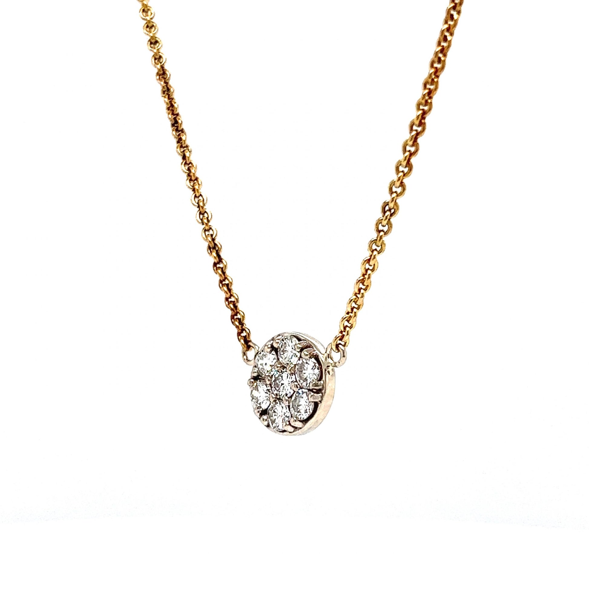 Diamond pendant necklace yellow gold Clearance