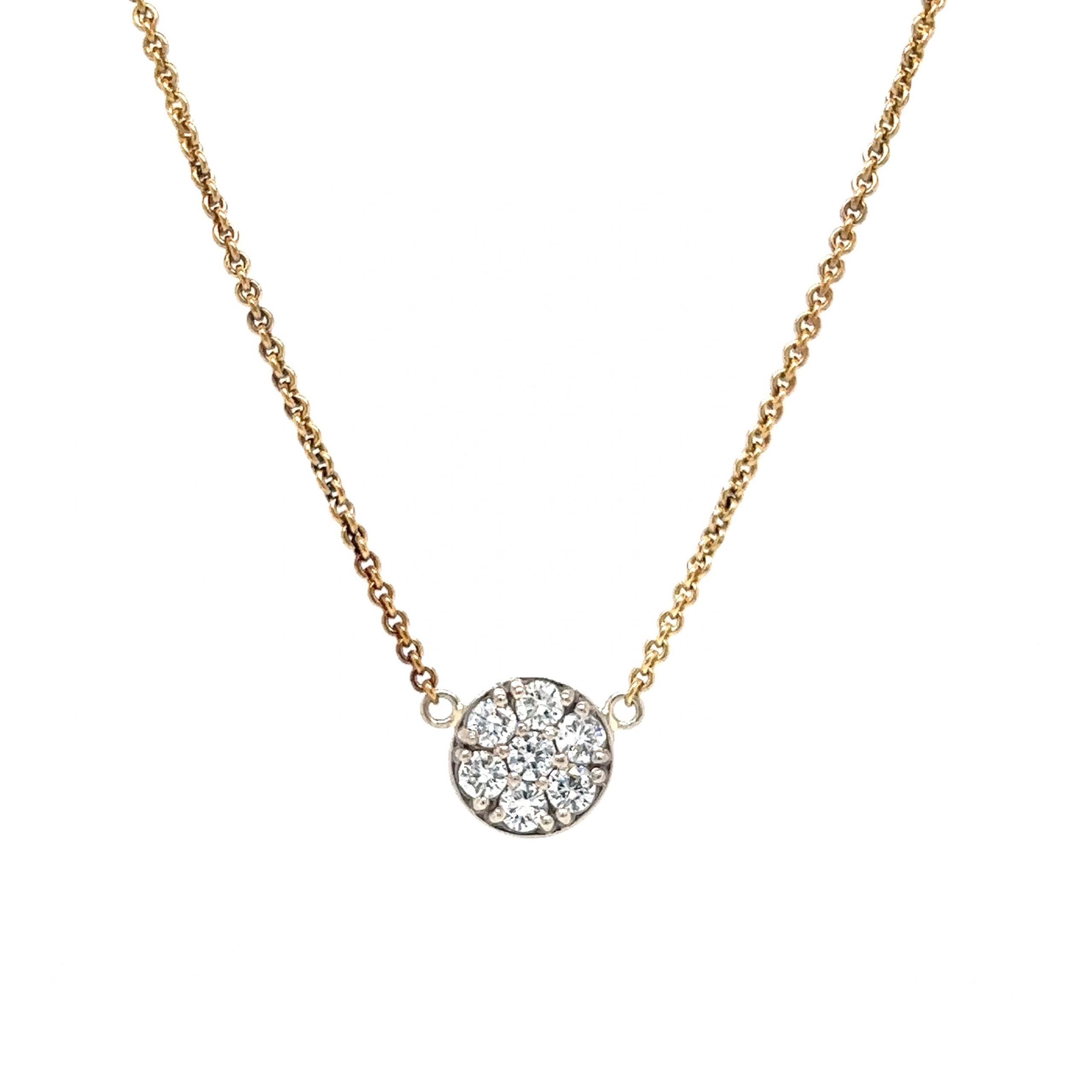 14k Yellow Gold Floating Diamond Necklace #106507 - Seattle Bellevue |  Joseph Jewelry