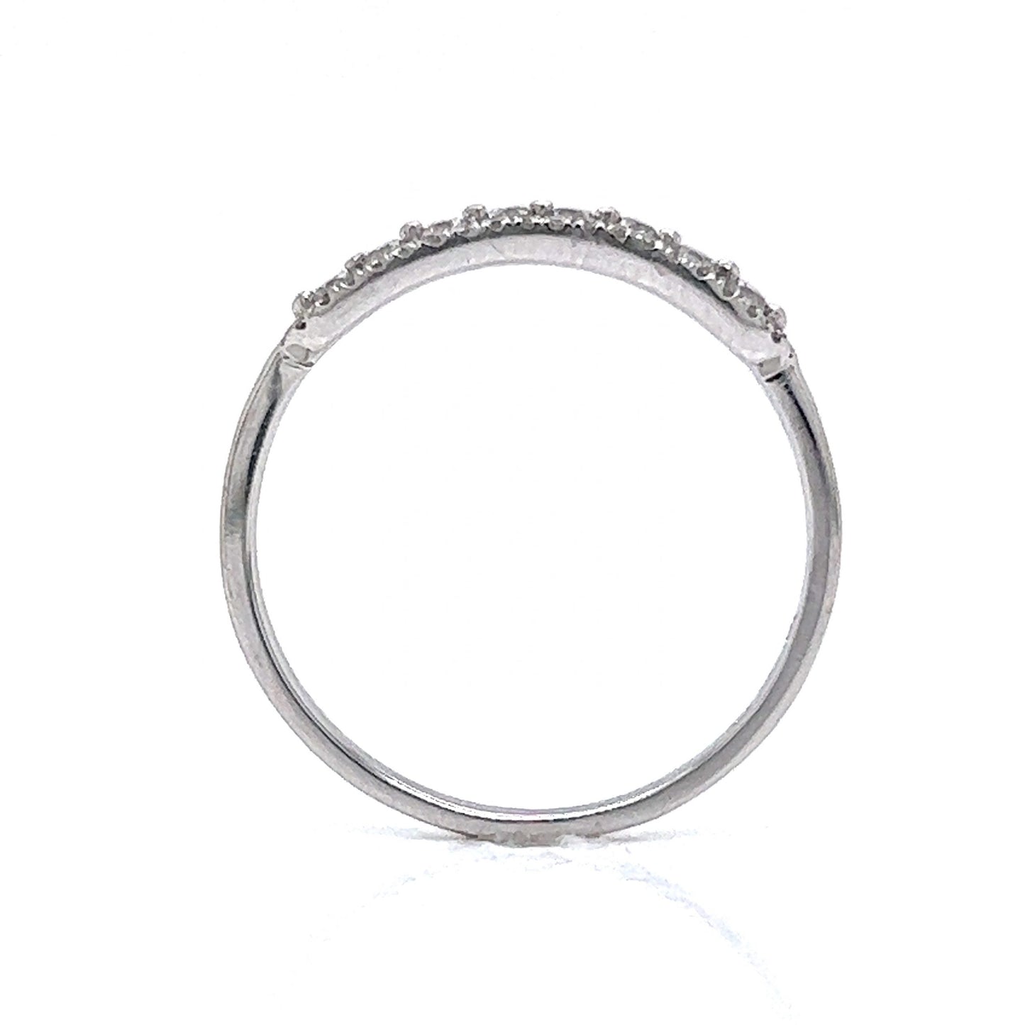 Delicate Pave Diamond Stacking Ring in 18k White Gold