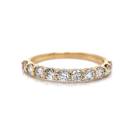 .75 Carat Diamond Half Eternity Wedding Band in 14k Yellow Gold