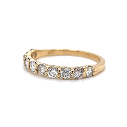 .75 Carat Diamond Half Eternity Wedding Band in 14k Yellow Gold