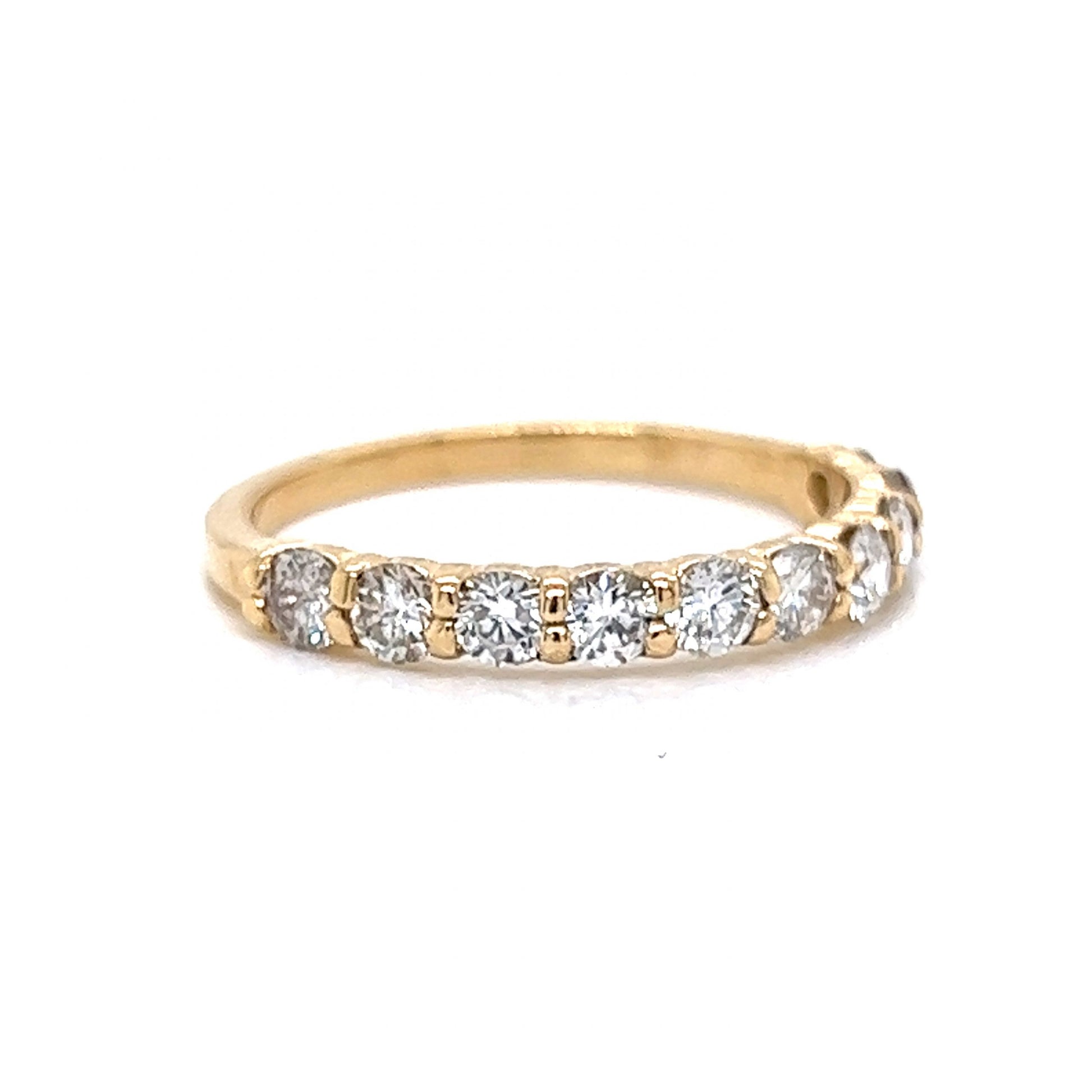 .75 Carat Diamond Half Eternity Wedding Band in 14k Yellow Gold