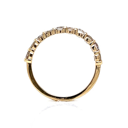 .75 Carat Diamond Half Eternity Wedding Band in 14k Yellow Gold