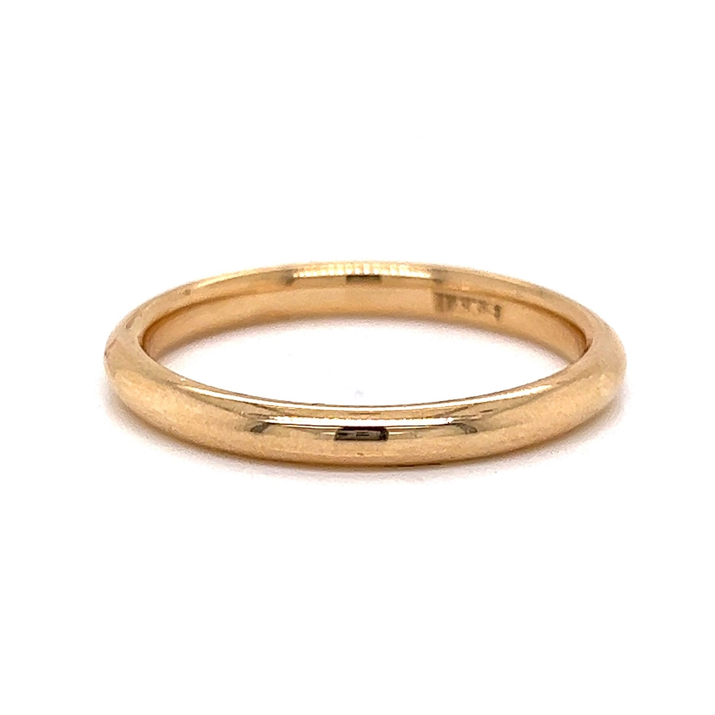 Men's Thin Half Round Wedding Band in 14k Yellow Gold