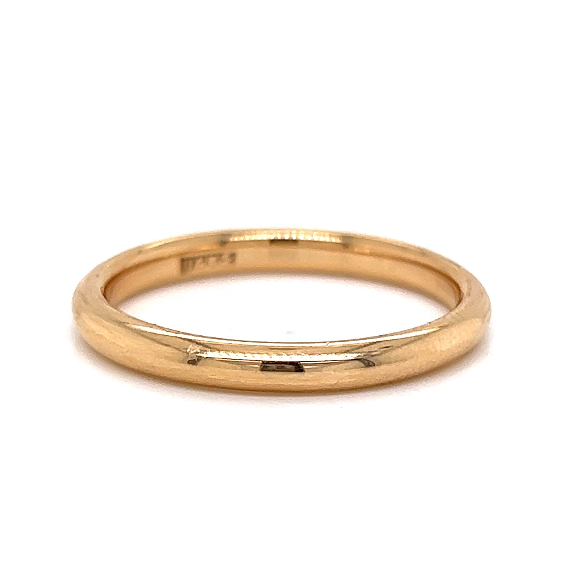 Men's Thin Half Round Wedding Band in 14k Yellow Gold – Filigree
