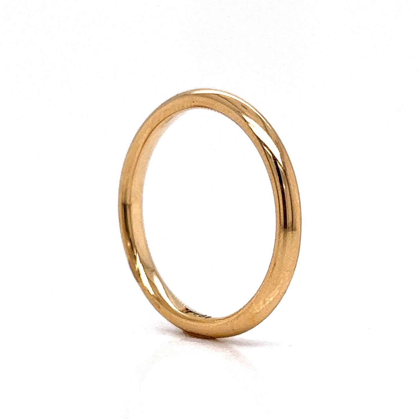 Men's Thin Half Round Wedding Band in 14k Yellow Gold