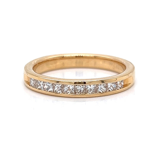 Channel Set Princess Cut Diamond Band in 14k Yellow Gold