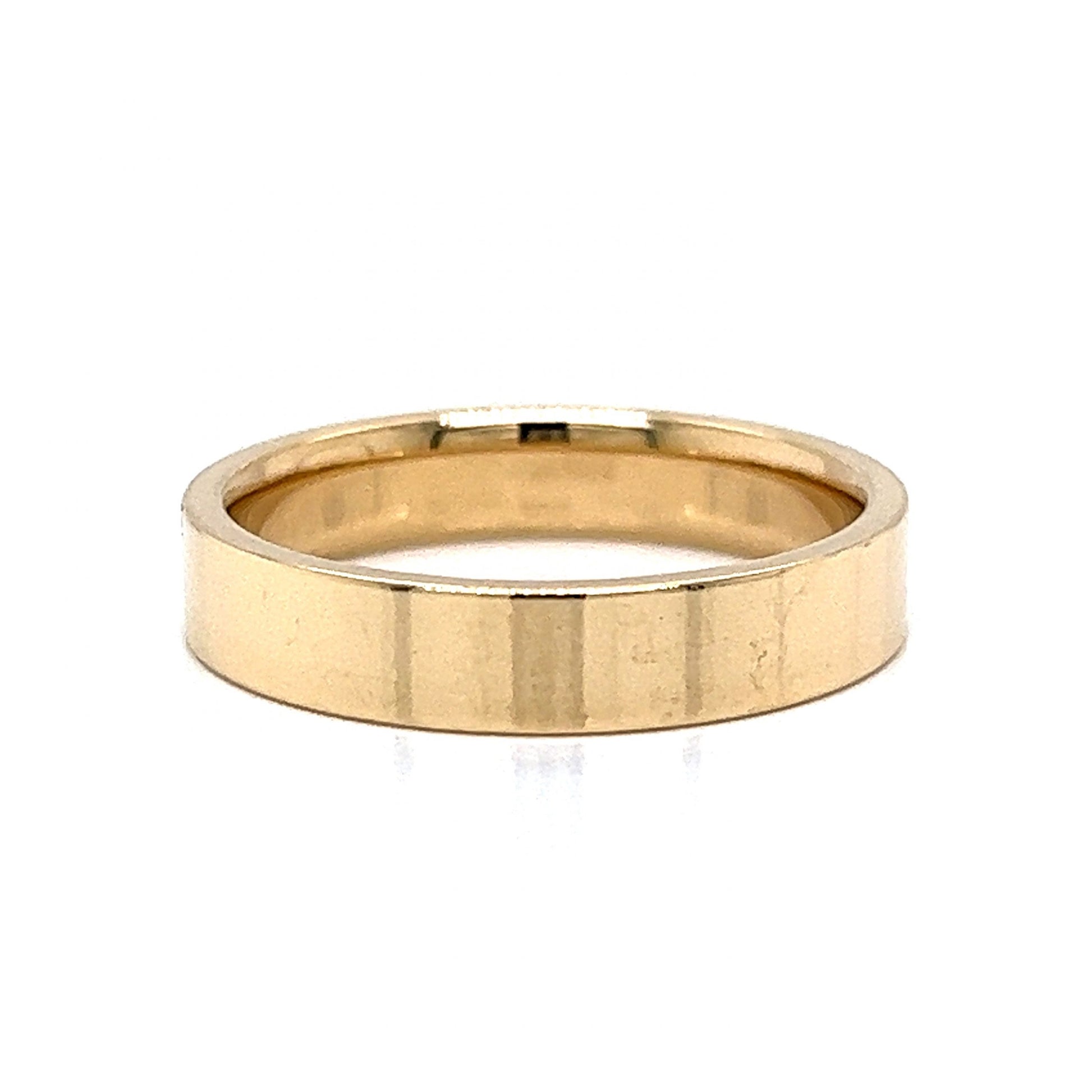 Men's 4mm Flat Edge Wedding Band in 14k Yellow Gold