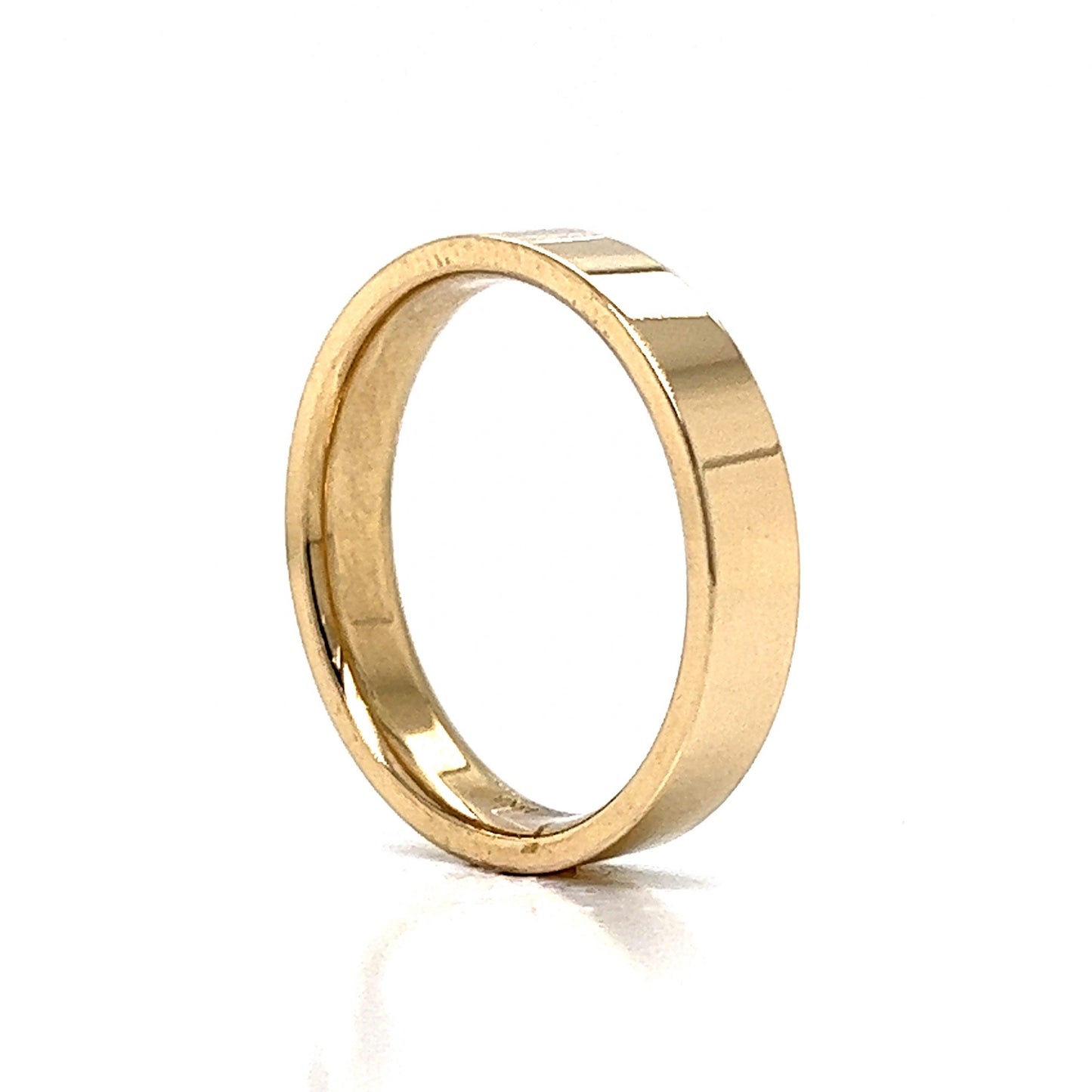 Men's 4mm Flat Edge Wedding Band in 14k Yellow Gold