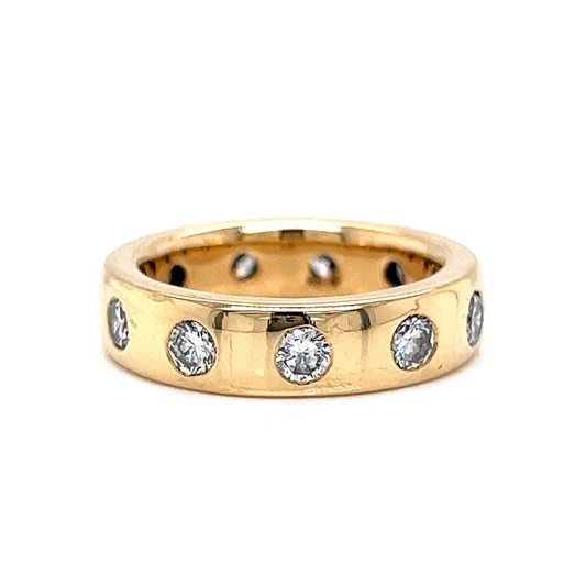 .99 Flush Set Diamond Eternity Band in 18k Yellow Gold