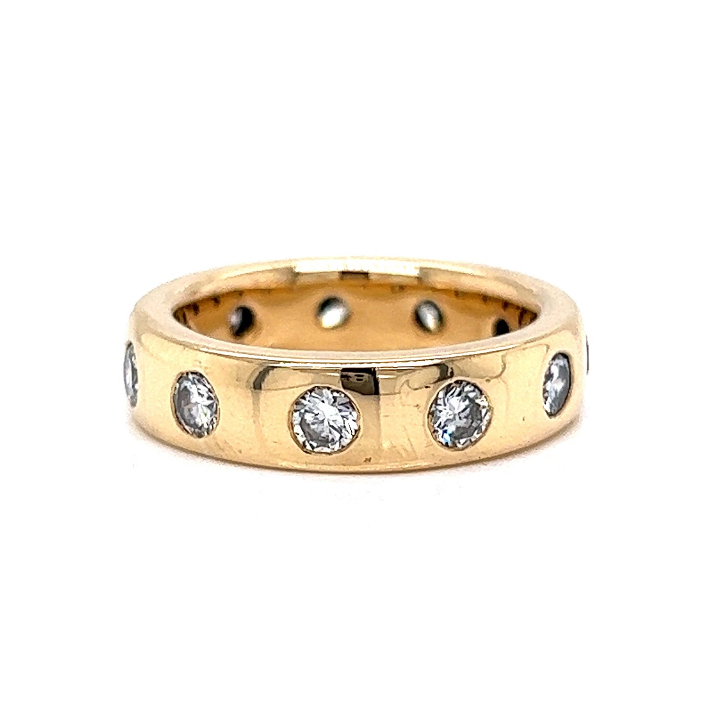 .99 Flush Set Diamond Eternity Band in 18k Yellow Gold