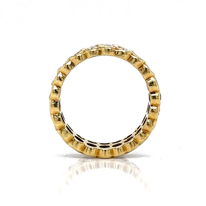 Two Row Bezel Set Diamond Eternity Band in 18k Yellow Gold