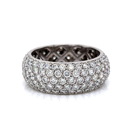 Pave Round Diamond Eternity Cocktail Ring in 18k White Gold