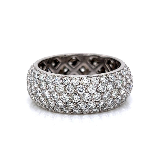 Pave Round Diamond Eternity Cocktail Ring in 18k White Gold