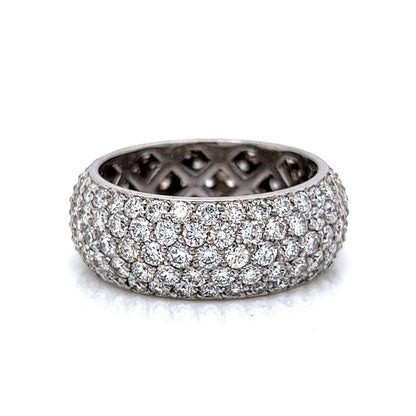 Pave Round Diamond Eternity Cocktail Ring in 18k White Gold