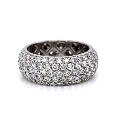 Pave Round Diamond Eternity Cocktail Ring in 18k White Gold