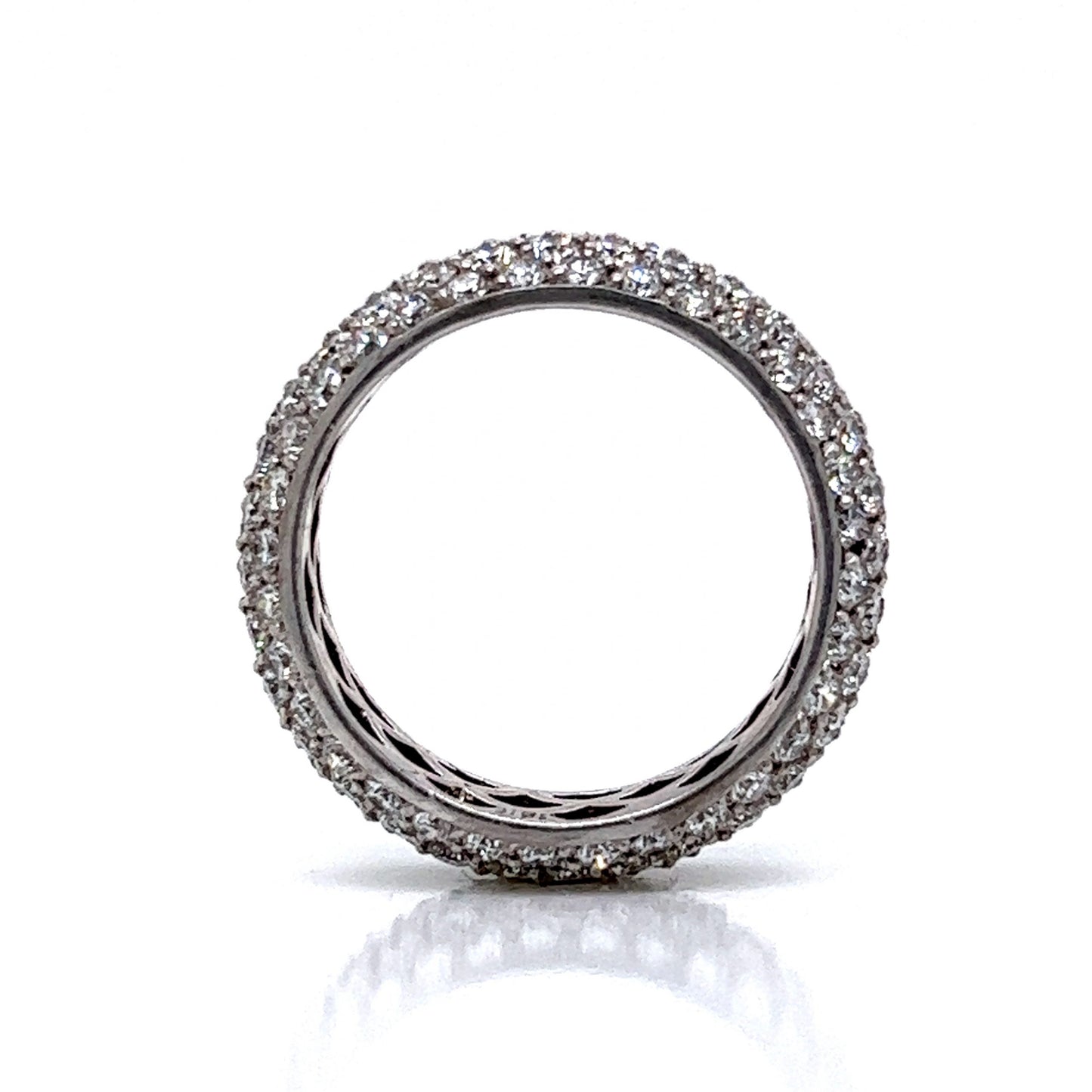 Pave Round Diamond Eternity Cocktail Ring in 18k White Gold