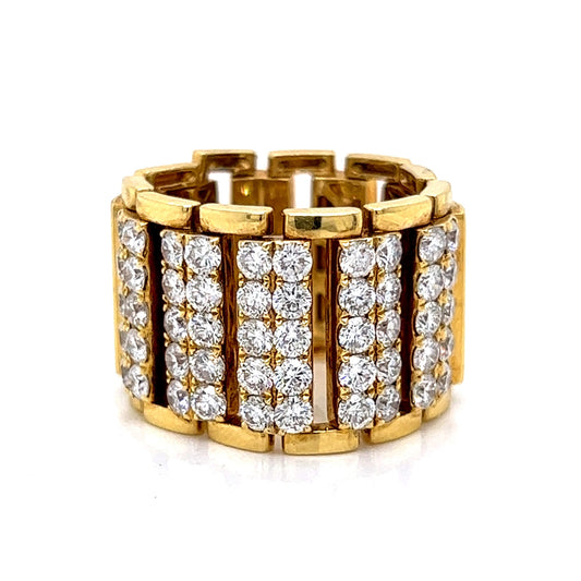 Flexible Diamond Link Cocktail Ring in 18k Yellow Gold