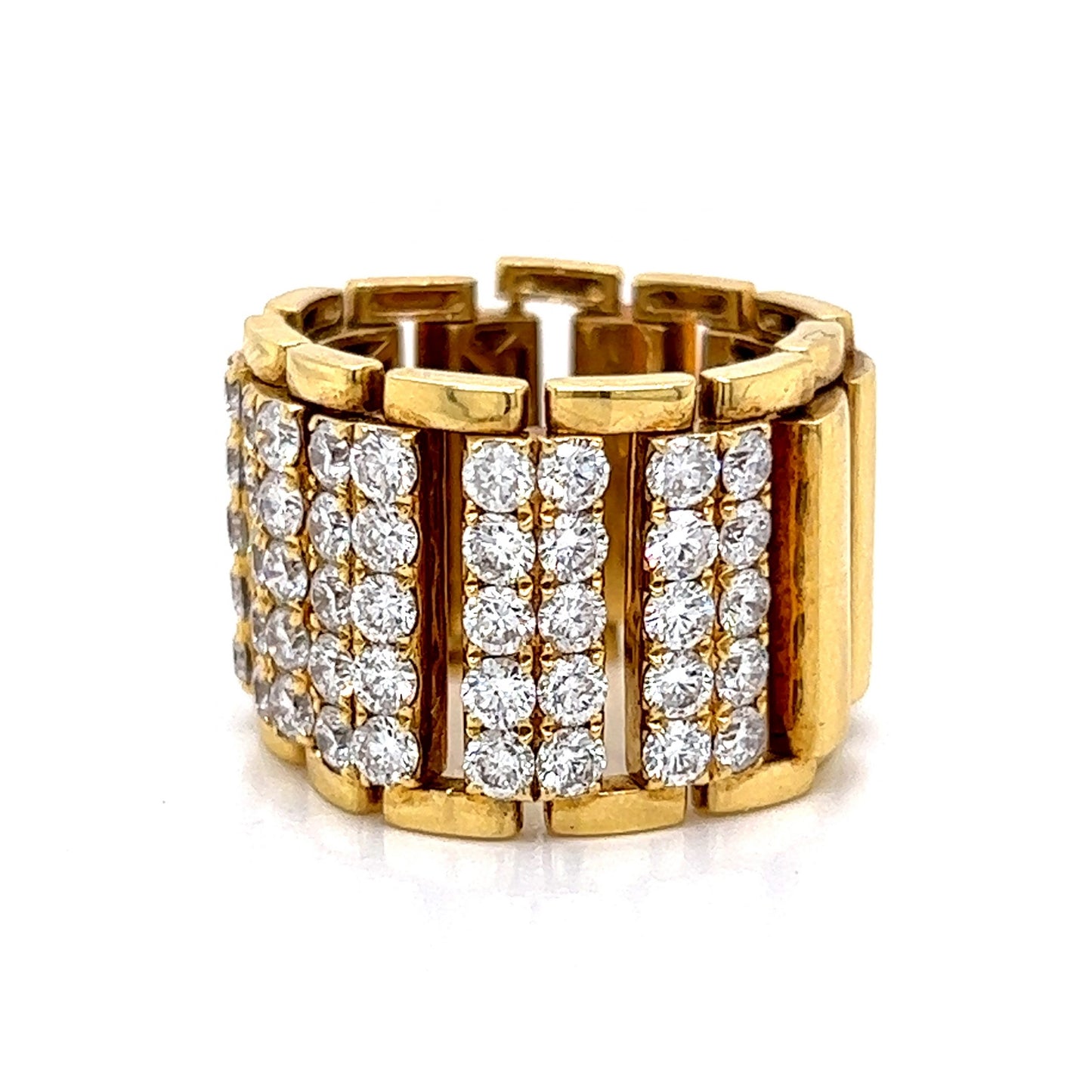 Flexible Diamond Link Cocktail Ring in 18k Yellow Gold