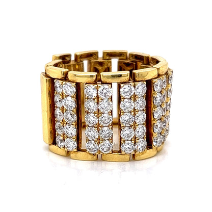 Flexible Diamond Link Cocktail Ring in 18k Yellow Gold