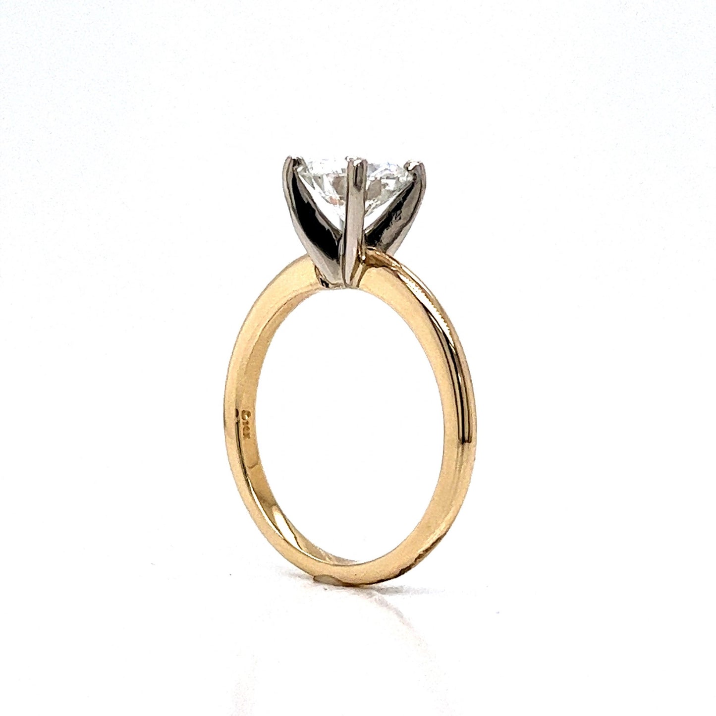 1.28 Round Brilliant Cut Diamond Engagement Ring in 14k Gold