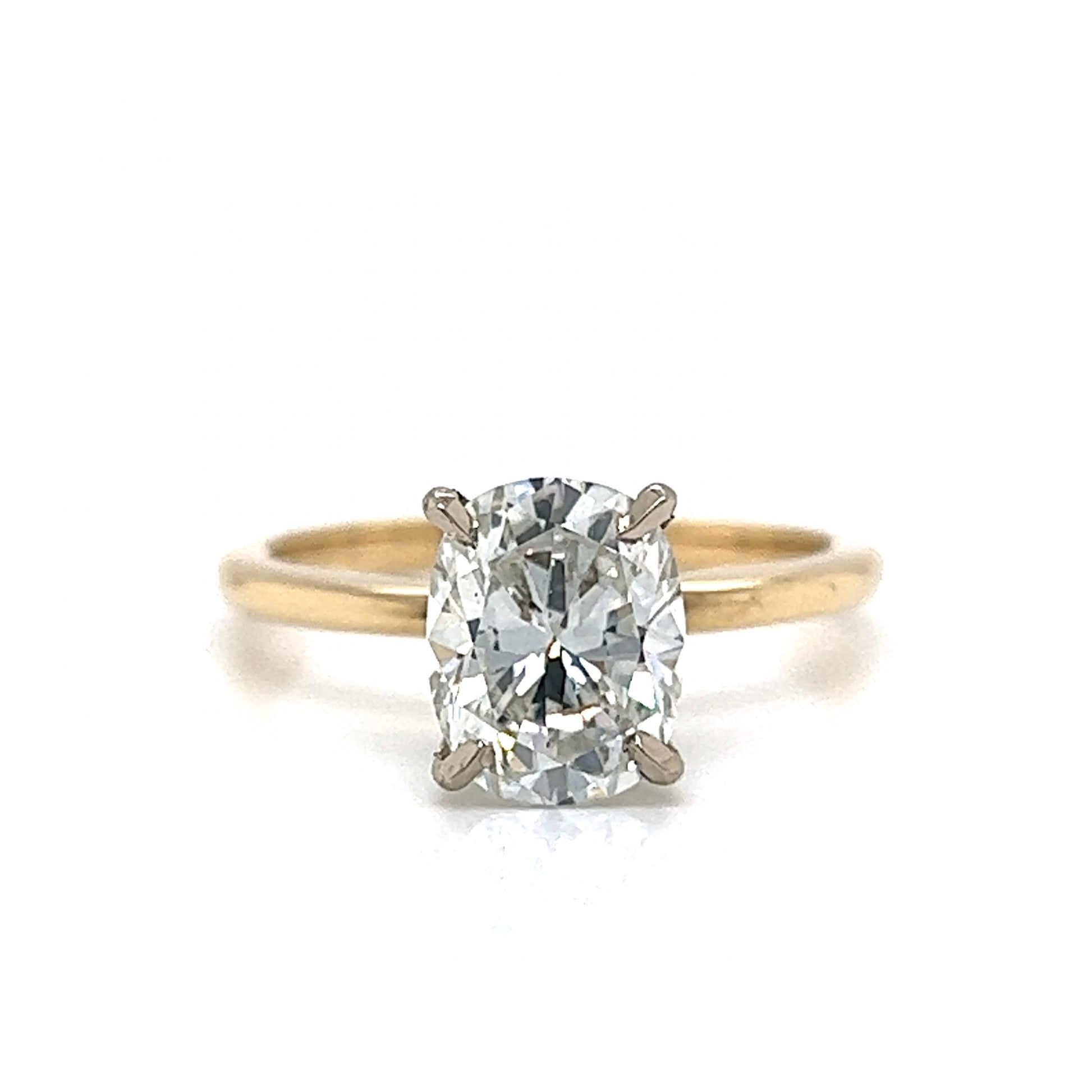 Carat Cushion Cut Diamond 14 Karat Ring Moissanite Halo Engagement