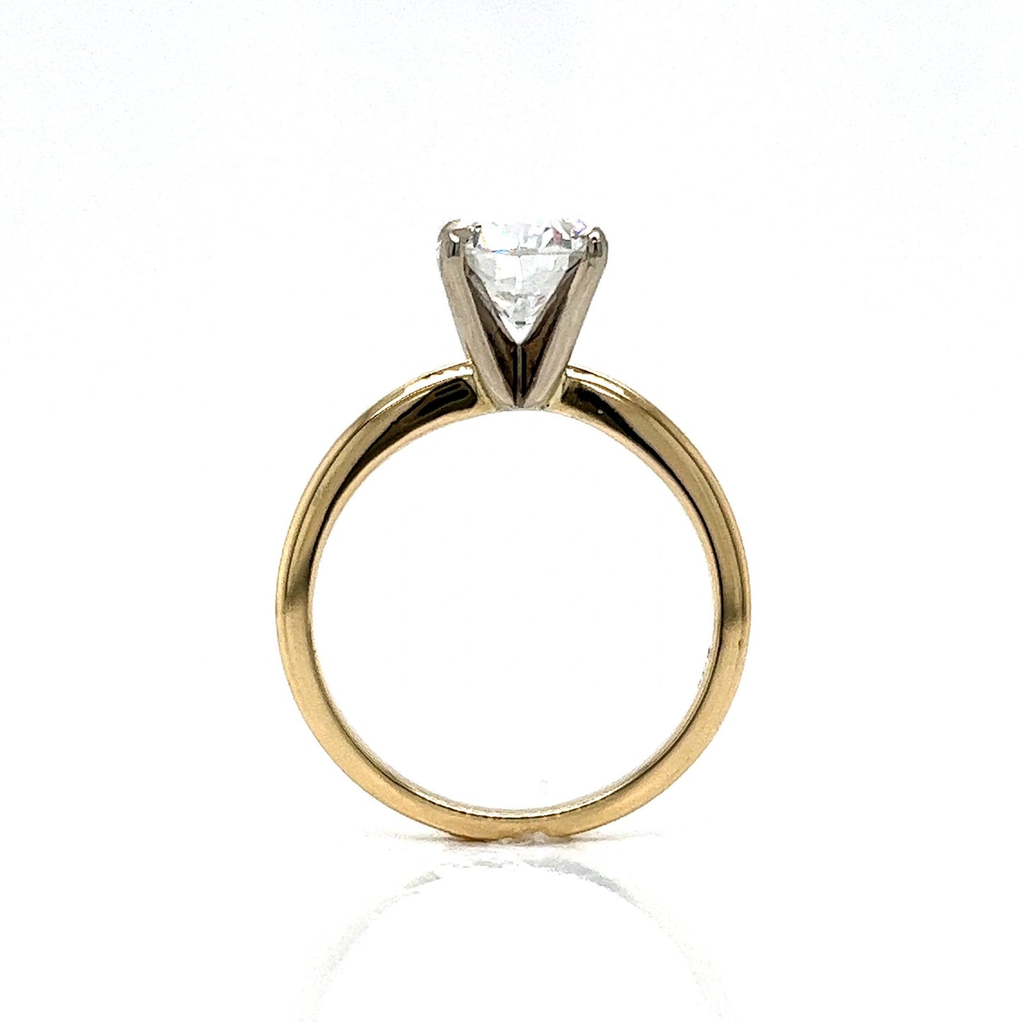 2.12 Solitaire Cushion Cut Diamond Engagement Ring in 14k Gold