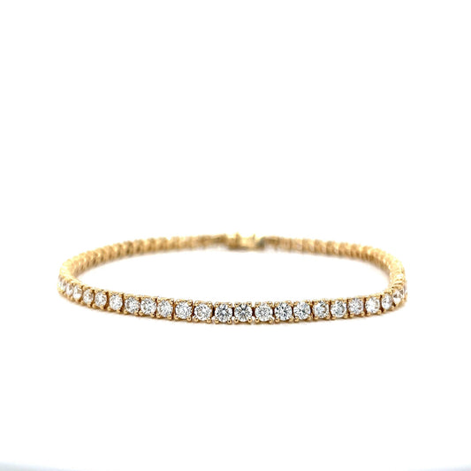 Men's Classic Diamond Tennis Bracelet in 14k Yellow Gold