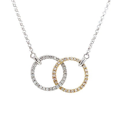 Unity Pave Diamond Pendant Necklace in 14k White Gold