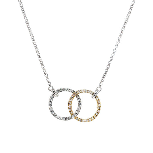 Unity Pave Diamond Pendant Necklace in 14k White Gold