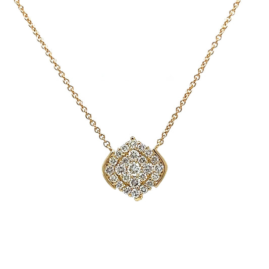 Pave Diamond Arabesque Pendant Necklace in 14k Yellow Gold