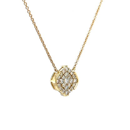 Pave Diamond Arabesque Pendant Necklace in 14k Yellow Gold