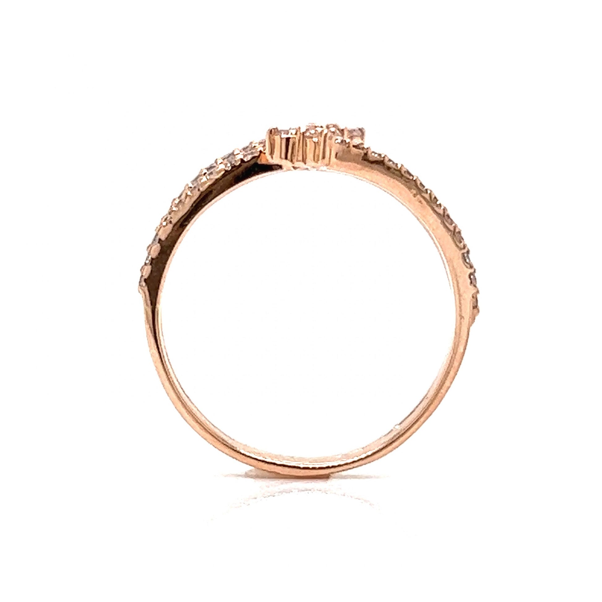 Pave Diamond Arrow Wrap Ring in 14k Rose Gold