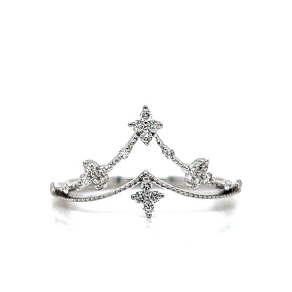 Diamond Tiara Stacking Ring in 14k White Gold