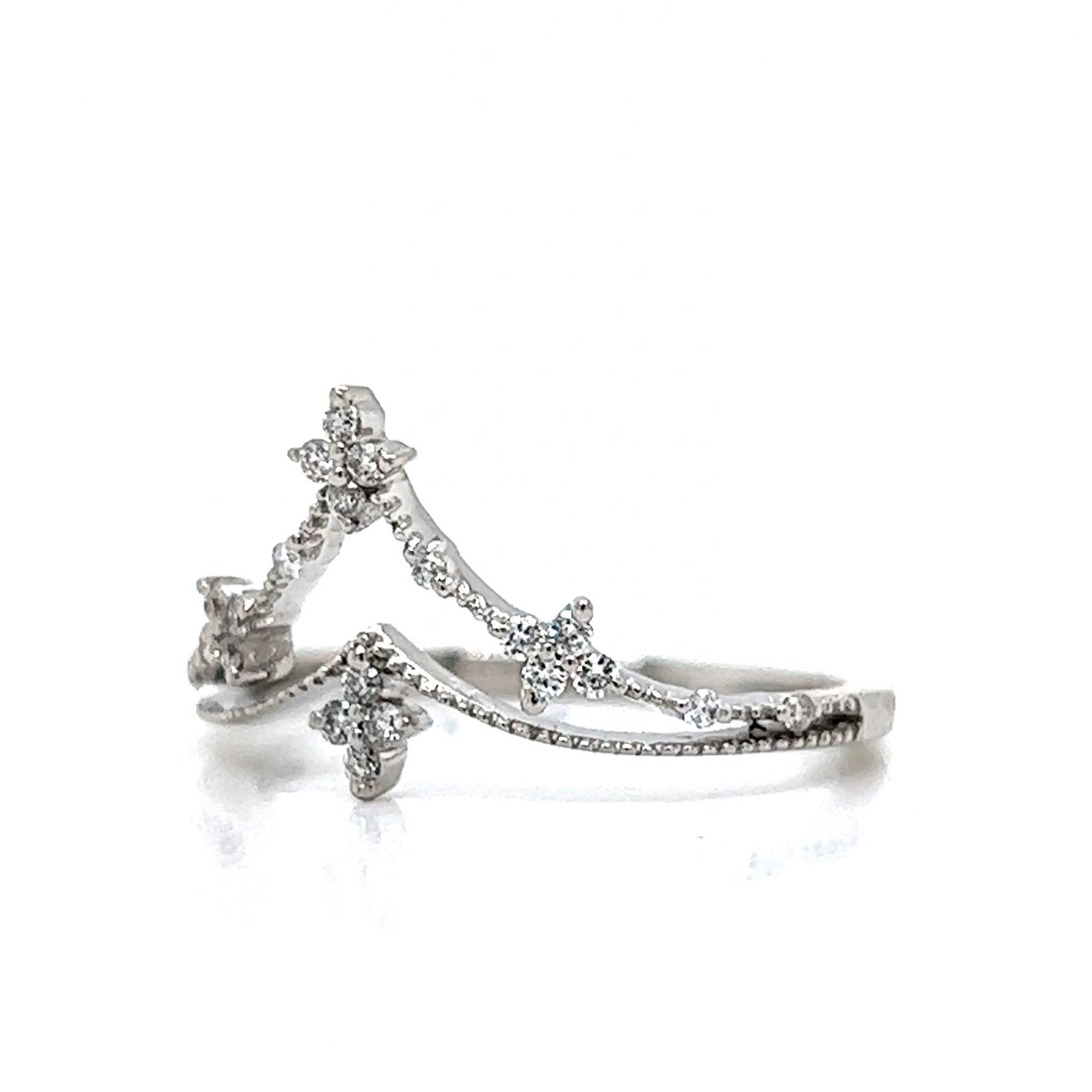 Diamond Tiara Stacking Ring in 14k White Gold