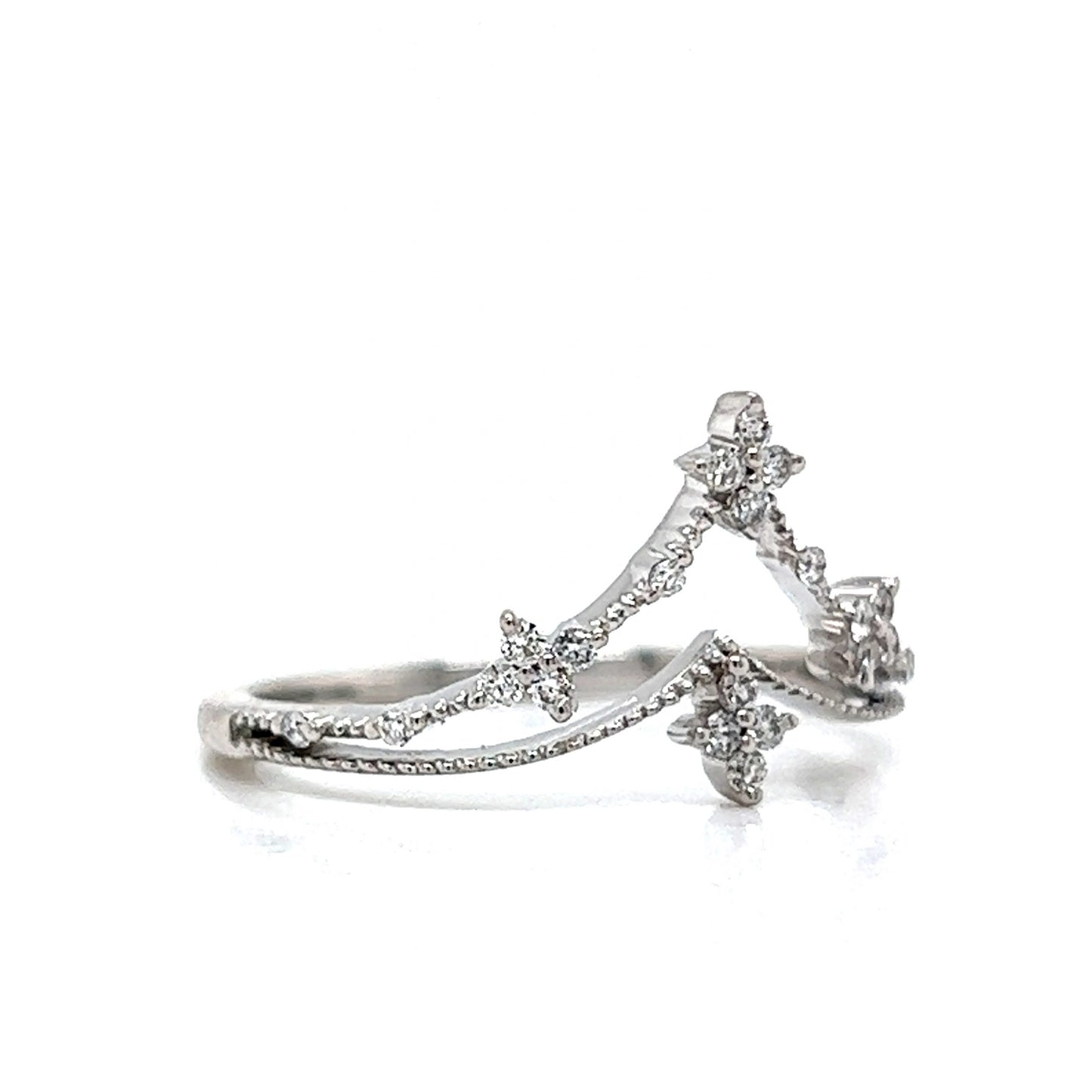 Diamond Tiara Stacking Ring in 14k White Gold