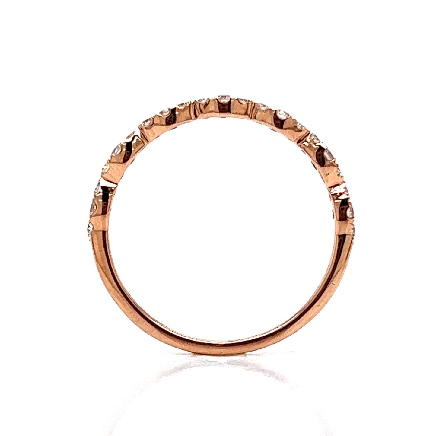 .22 Diamond Station Wedding Band in 14k Rose Gold