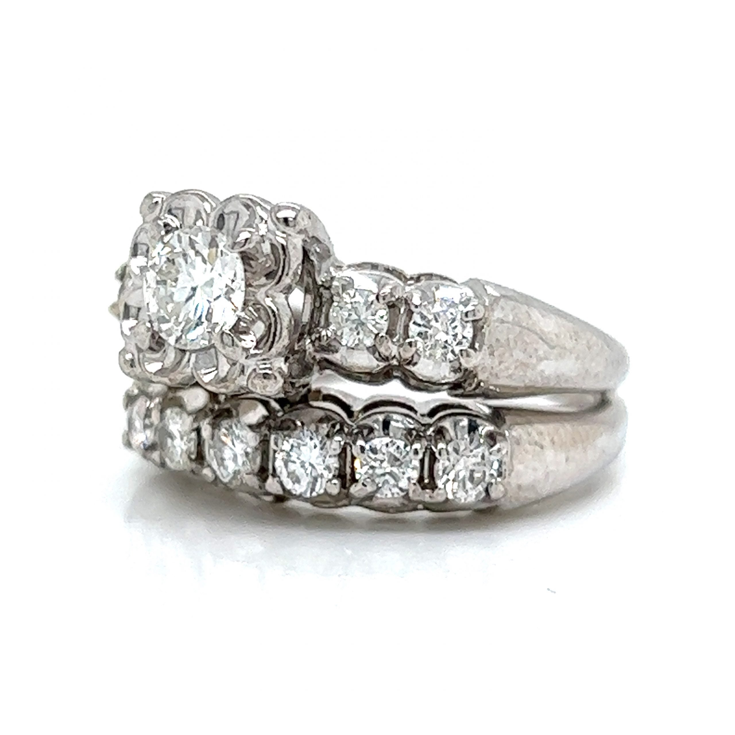 Unique Kite shaped Sandstone Engagement Ring,Vintage Bridal Ring Set,M –  YVELOVE