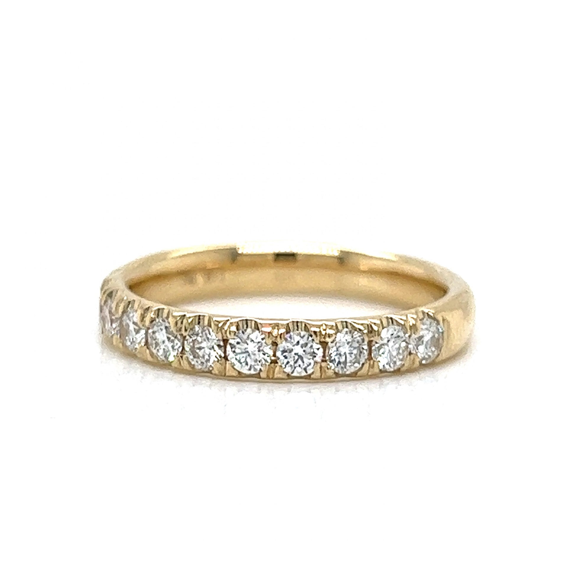 .58 Round Brilliant Diamond Wedding Band in 14k Yellow Gold