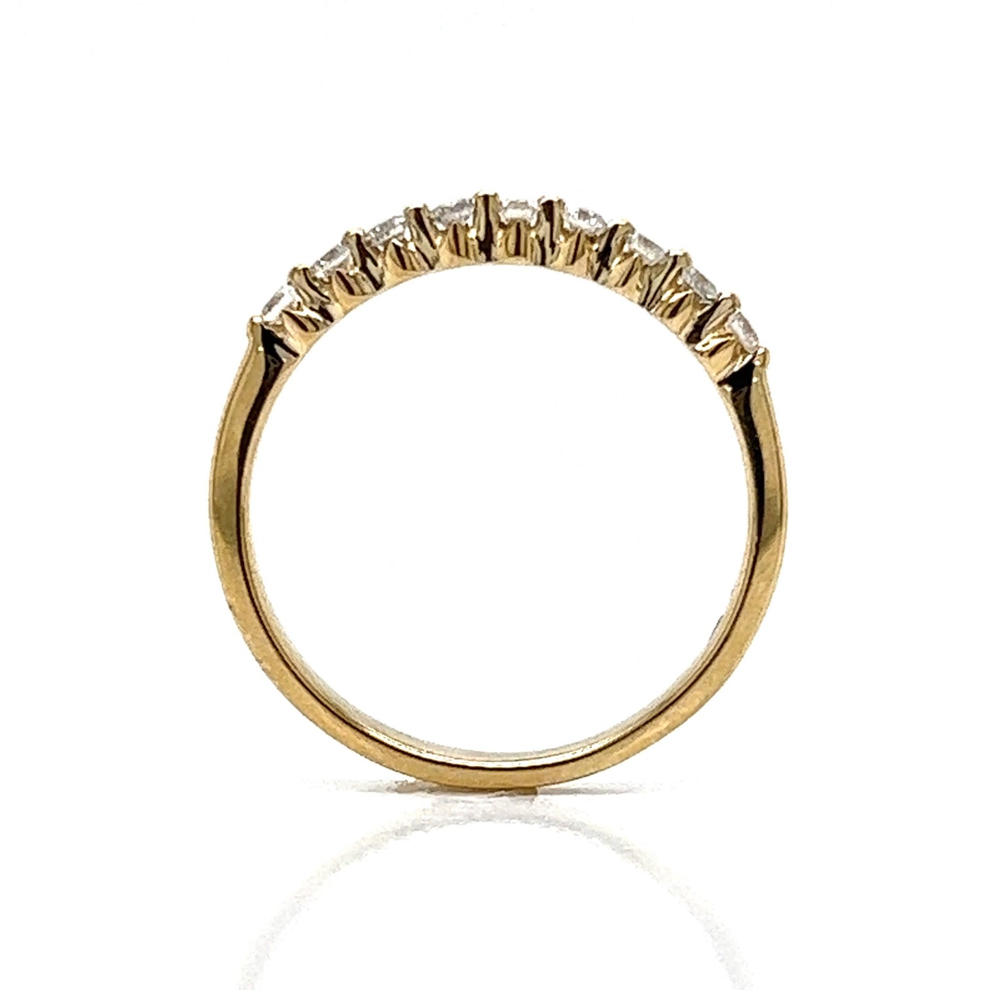 .22 Shared Prong Diamond Wedding Band in 14k Yellow Gold