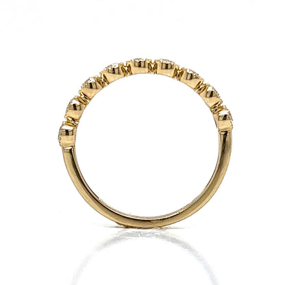 Milgrain Bezel Set Diamond Wedding Band in 14k Yellow Gold