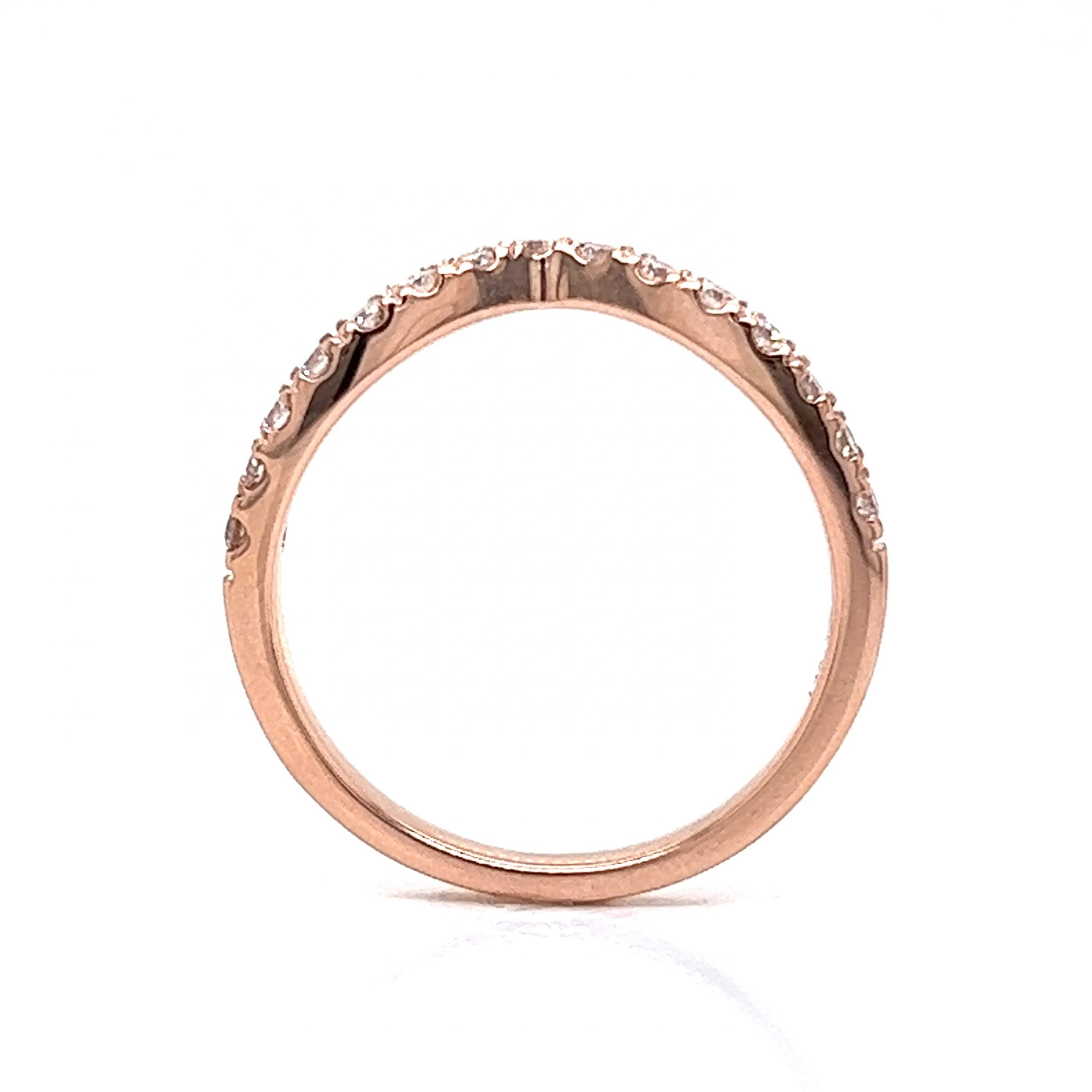 29 V Shaped Diamond Wedding Band in 14k Rose Gold - Filigree Jewelers