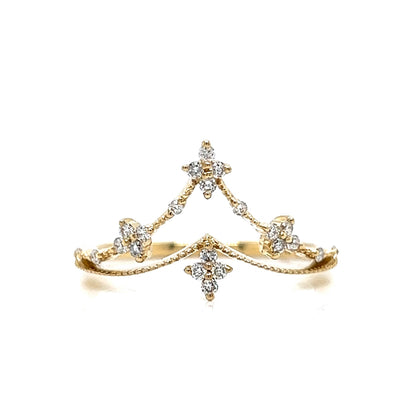 Tiara Diamond Stacking Ring in 14k Yellow Gold