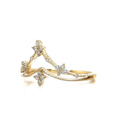 Tiara Diamond Stacking Ring in 14k Yellow Gold
