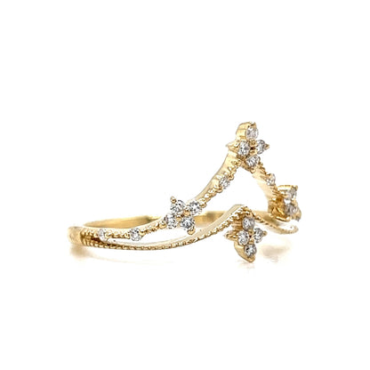 Tiara Diamond Stacking Ring in 14k Yellow Gold