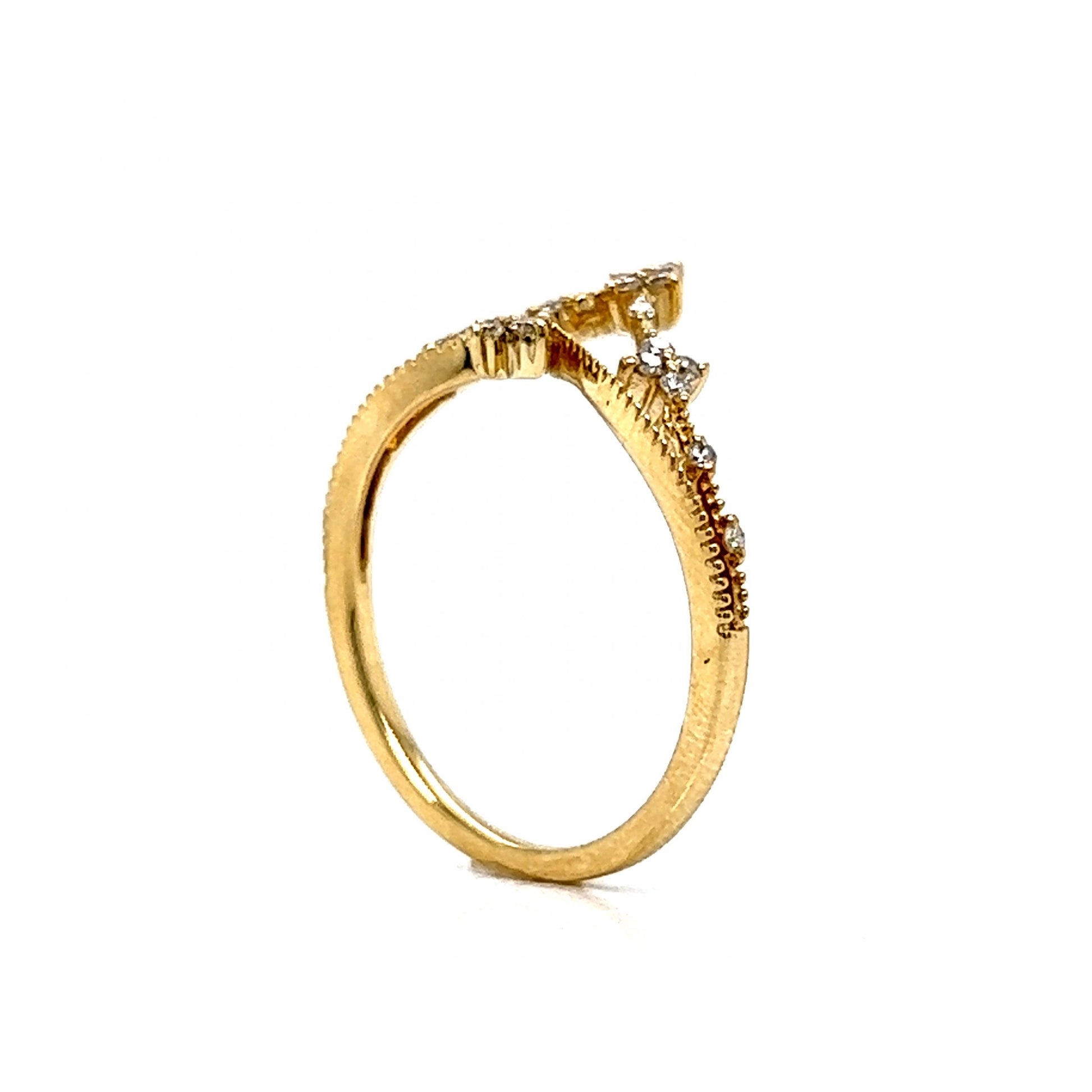 Tiara Diamond Stacking Ring in 14k Yellow Gold