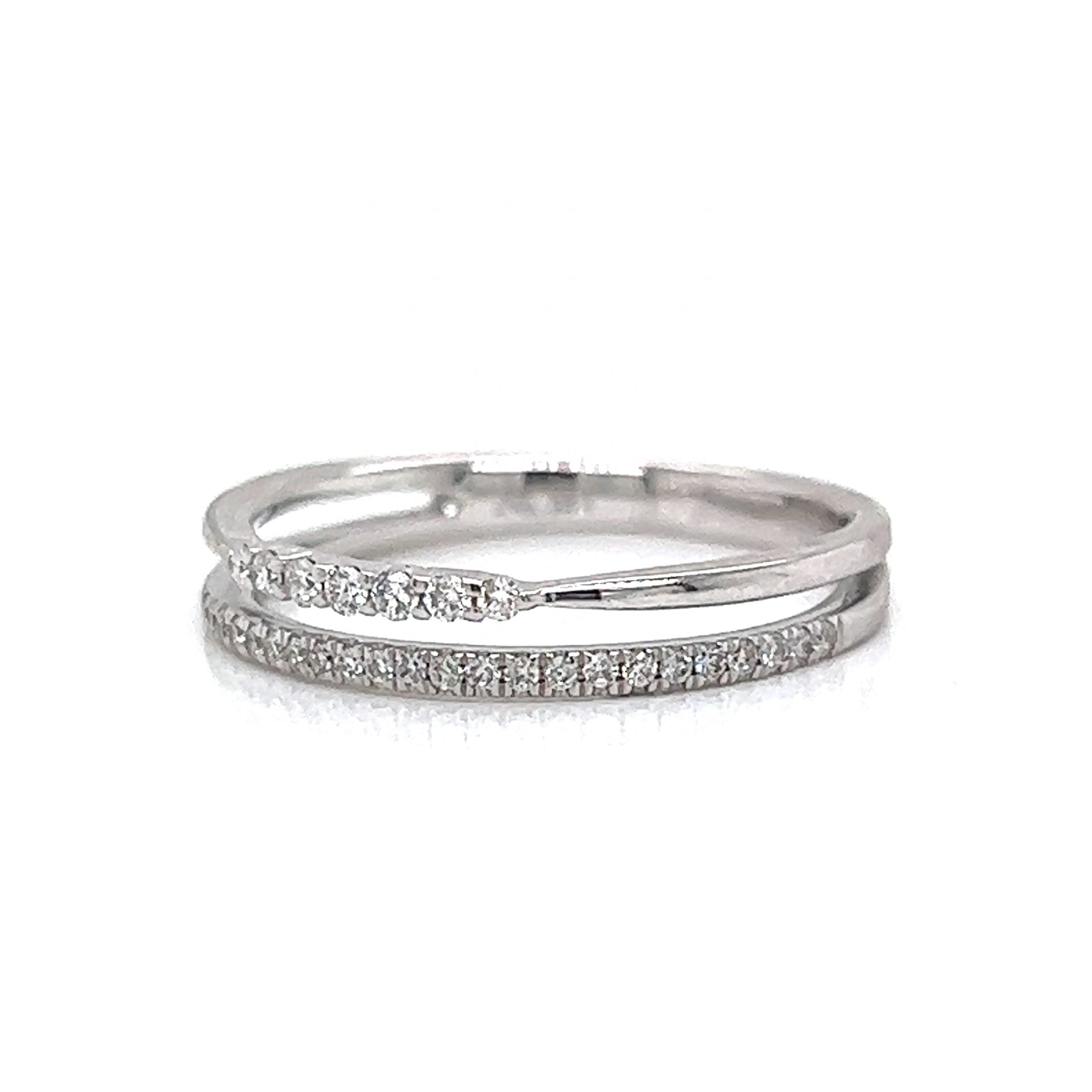 Thin white gold stacking shop rings