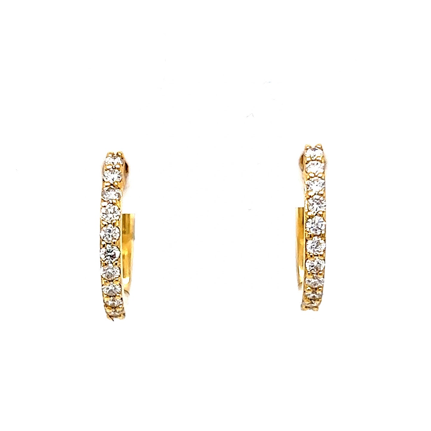 .40 Classic Diamond Hoop Earrings in 14k Yellow Gold