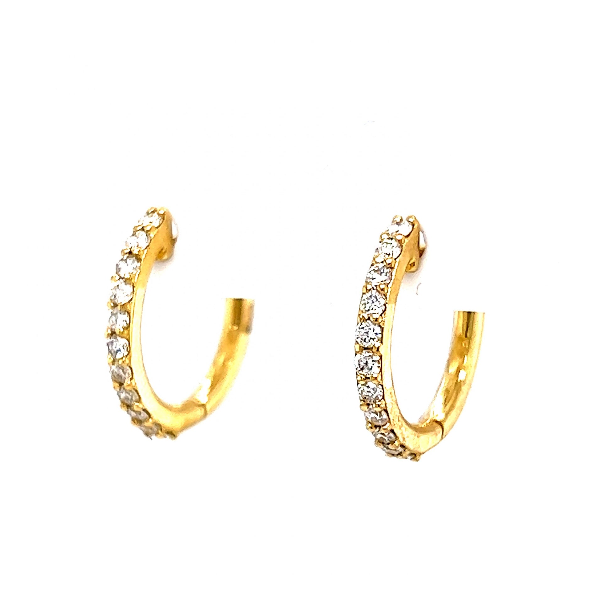 .40 Classic Diamond Hoop Earrings in 14k Yellow Gold