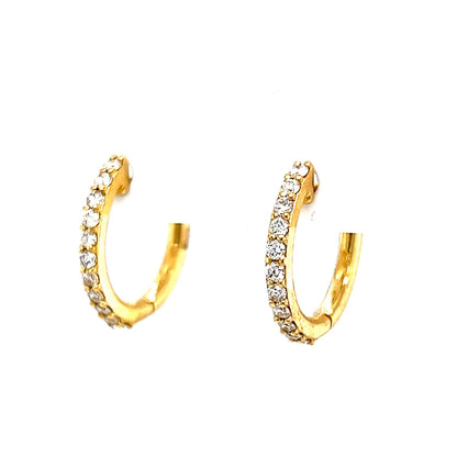 .40 Classic Diamond Hoop Earrings in 14k Yellow Gold